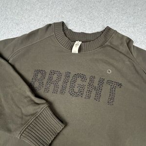 RARE Aerie Oversize Down to Earth BRIGHT Sweatshirt Women Sz XL Nomad Olive READ